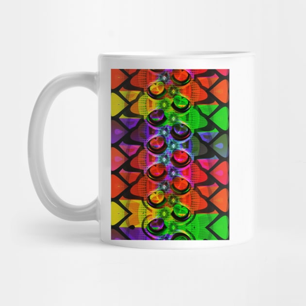 Brightly coloured abstract hearts by pinkal